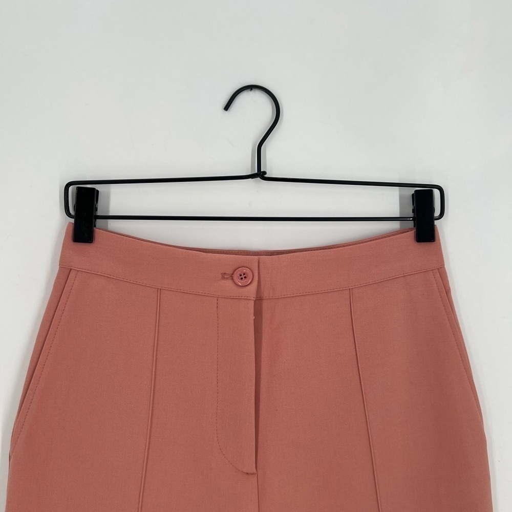See By Chloe Cropped Bootcut Kick Flare Pintuck Suit Trousers In Muted Clay - Picture 2 of 9